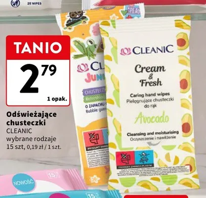 Odświeżające chusteczki CLEANIC promocja w Intermarche