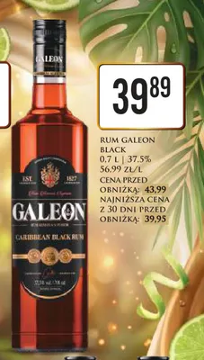 Rum Galeon Black 37,5% promocja w Dino