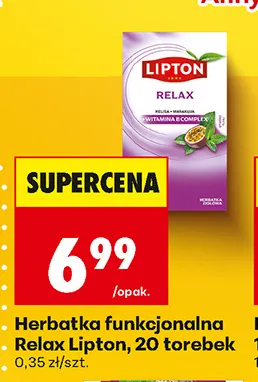 Herbatka funkcjonalna Relax Lipton promocja w Biedronka