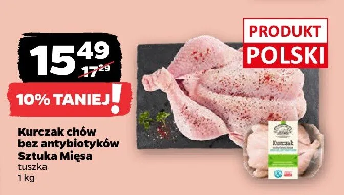Kurczak chów bez antybiotyków tuszka promocja w Netto