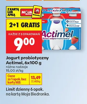 Jogurt probiotyczny różne rodzaje promocja w Biedronka