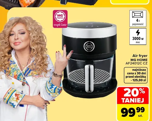 Air fryer Mg Home AF24012C Cz 4 l 3000W promocja w Carrefour