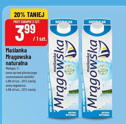 Maślanka Mrągowska naturalna promocja w POLOmarket
