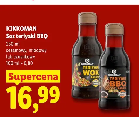 Sos teriyaki BBQ czosnkowy Kikkoman promocja w Lidl