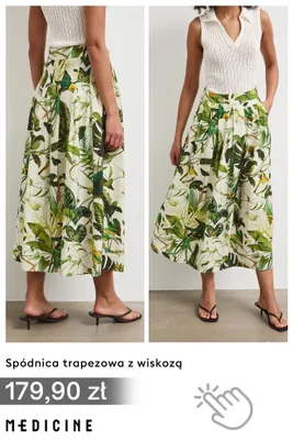 Spódnica trapezowa z wiskozą Medicine promocja w Medicine