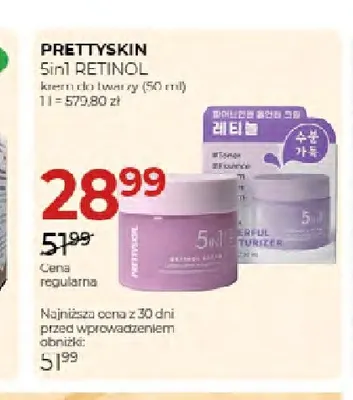 Krem do twarzy 5in1 Retinol Prettyskin promocja w Drogerie Jawa