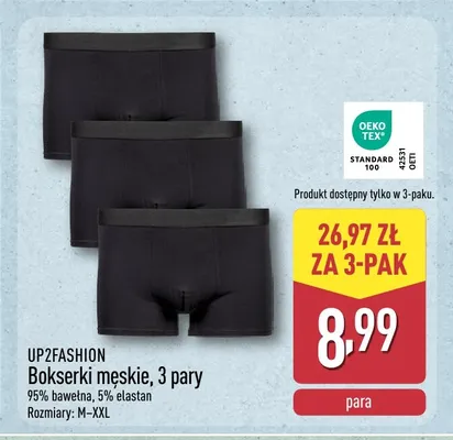 Bokserki męskie UP2FASHION 3-pak promocja w Aldi