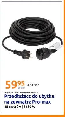 Przedłużacz do użytku na zewnątrz Pro-max promocja w Action