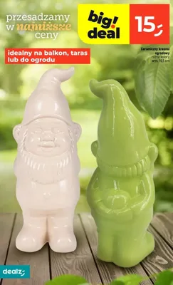 Ceramiczny krasnal ogrodowy promocja w Dealz