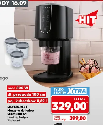 Maszyna do lodów Secm 800 A1 z funkcją Re-Spin Silvercrest promocja w Kaufland