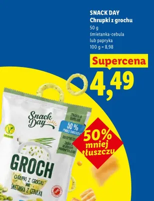 Chrupki z grochu papryka Snack Day promocja w Lidl
