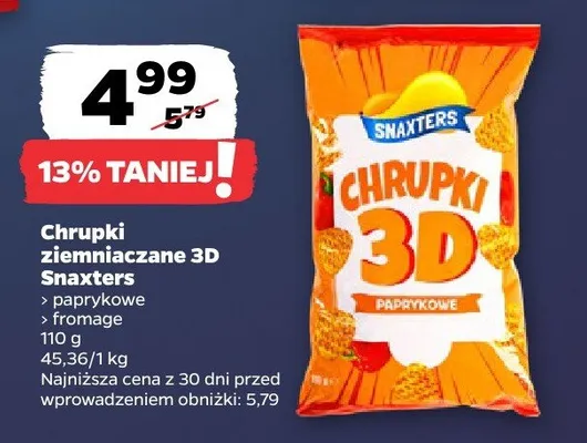 Chrupki ziemniaczane 3D > paprykowe > fromage promocja w Netto