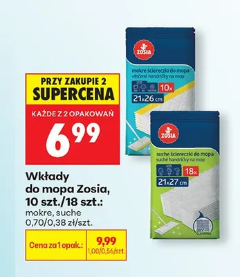 Wkłady do mopa mokre Zosia promocja w Biedronka