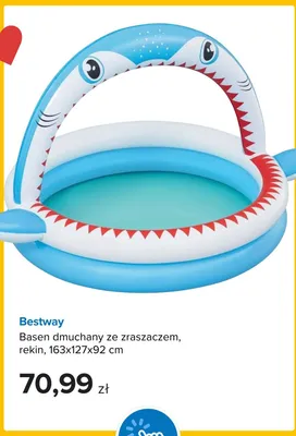 Basen dmuchany ze zraszaczem Bestway rekin 163x127x92 cm promocja w Smyk