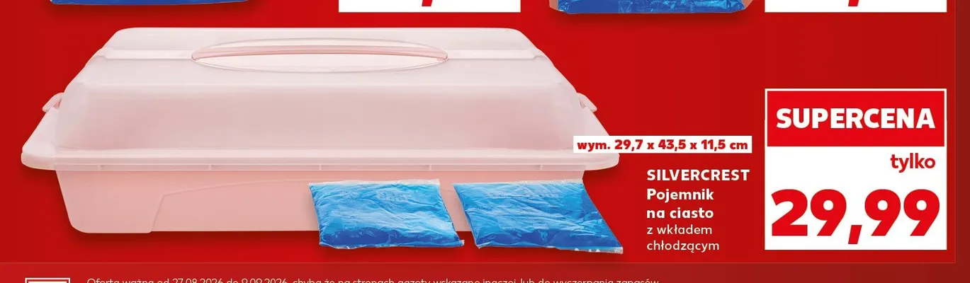 Pojemnik na ciasto z wkładem chłodzącym Silvercrest promocja w Kaufland