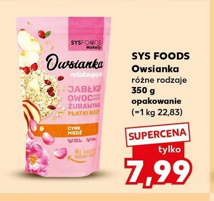 Owsianka relaksująca jabłko owoce dzikiej róży żurawina płatki róży Sys Foods promocja w Kaufland