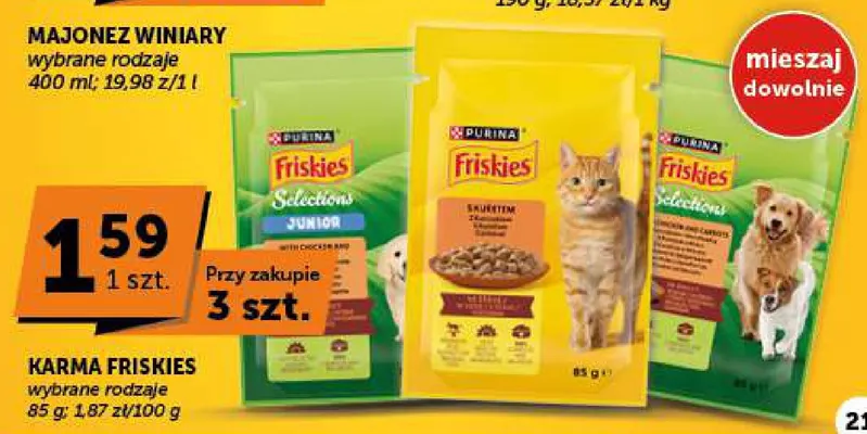 Karma dla psów Friskies Selections Junior z kurczakiem w sosie promocja w ABC
