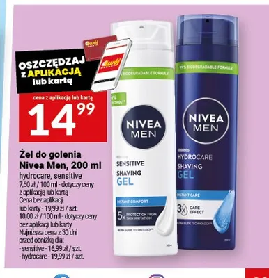 Żel do golenia Nivea Men hydrocare promocja w Twój Market