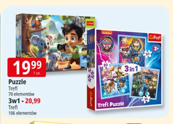 Puzzle 70 elementów Trefl promocja w Leclerc