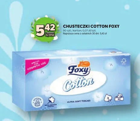 Chusteczki cotton Foxy promocja w Stokrotka