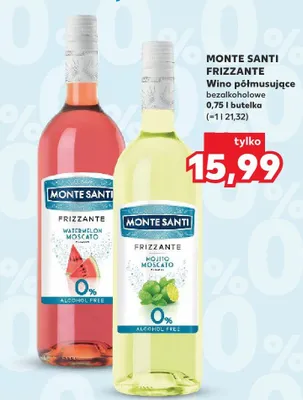 Wino półmusujące bezalkoholowe MONTE SANTI FRIZZANTE promocja w Kaufland