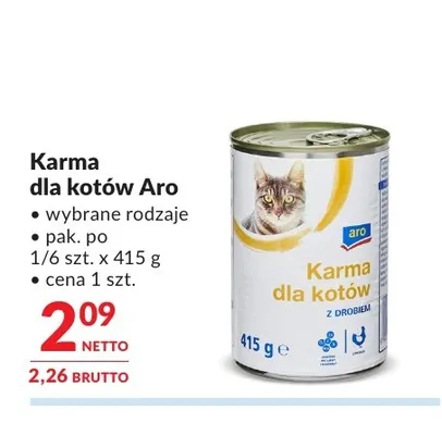 Karma dla kotów Aro promocja w Makro