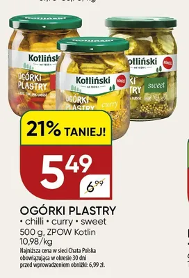 Ogórki plastry curry Kotliński promocja w Chata Polska