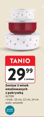 Zestaw 3 misek emaliowanych z pokrywką Altom promocja w Intermarche