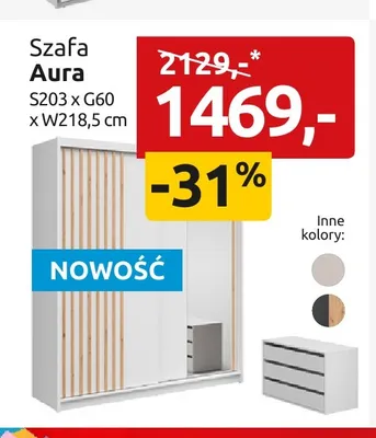 Szafa Aura promocja w Black Red White