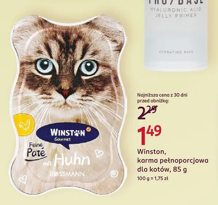 Karma pełnoporcjowa dla kotów Winston promocja w Rossmann