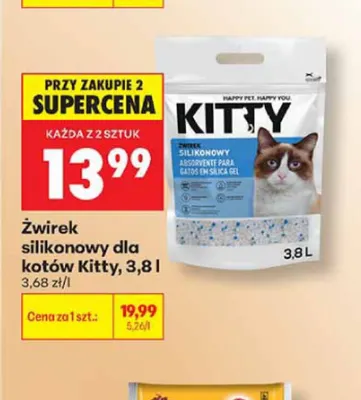 Żwirek silikonowy dla kotów Kitty promocja w Biedronka
