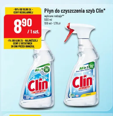 Płyn do czyszczenia szyb Clin All in 1 Anti-Fog promocja w POLOmarket
