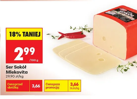 Ser Sokół Mlekovita promocja w Biedronka