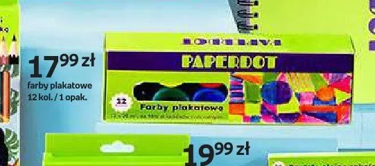 Farby plakatowe Paperdot 12 kolorów promocja w Empik