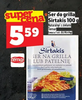 Ser do grilla Sirtakis naturalny z ziołami Temar promocja w TOPAZ