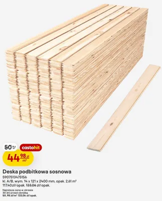 Deska podbitkowa sosnowa promocja w Castorama