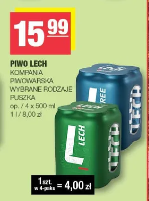 Piwo Lech Premium 4-pak promocja w SPAR