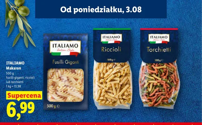 Makaron Torchietti Italiamo promocja w Lidl