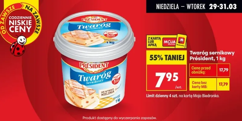 Twaróg sernikowy  promocja w Biedronka