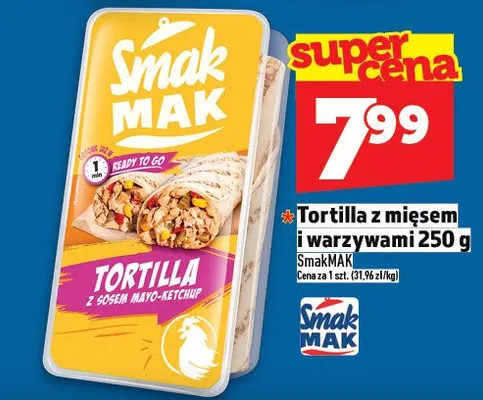 Tortilla z mięsem i warzywami 250g promocja w TOPAZ