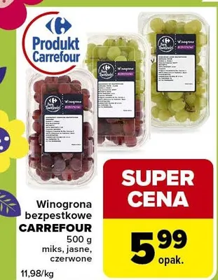Winogrona bezpestkowe miks, jasne, czerwone promocja w Carrefour Express