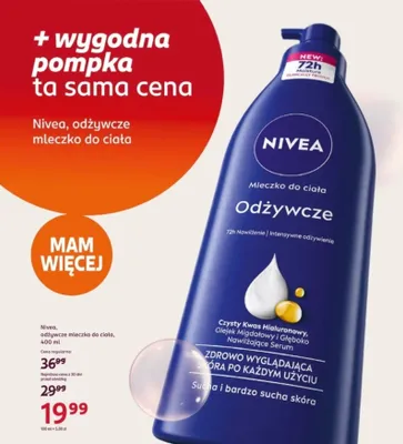 Mleczko do ciała odżywcze Nivea promocja w Rossmann