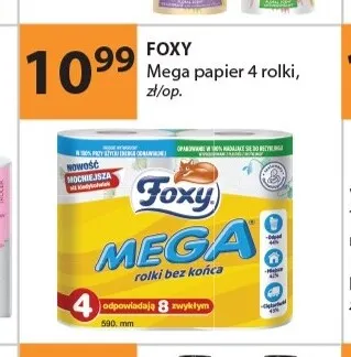 Papier toaletowy Mega Foxy 4-pak promocja w Drogerie Laboo