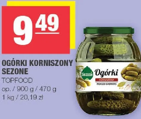 Ogórki korniszony sezonę promocja w SPAR