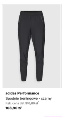 Spodnie treningowe czarne Adidas Performance promocja w Lounge by Zalando