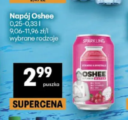 Napój Oshee Vitamin Water Sparkling promocja w Delikatesy Centrum