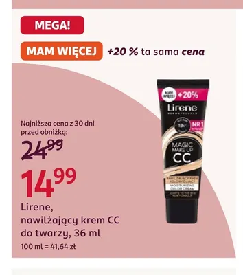 Nawilżający krem CC do twarzy Lirene promocja w Rossmann