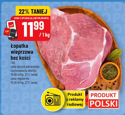 Łopatka wieprzowa bez kości polska promocja w POLOmarket