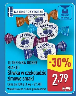 Śliwka w czekoladzie zimowe smaki promocja w Aldi