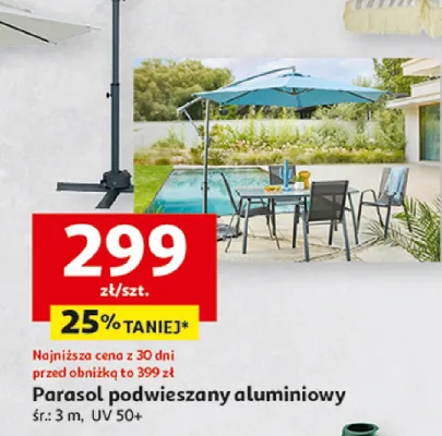 Parasol podwieszany aluminiowy Gardenstar UV50+ promocja w Auchan
